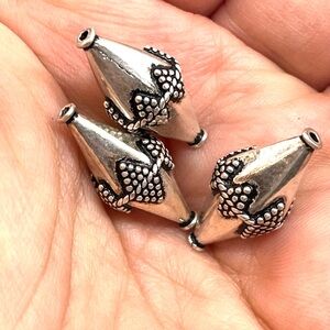 Sterling Bali Bicone Bead